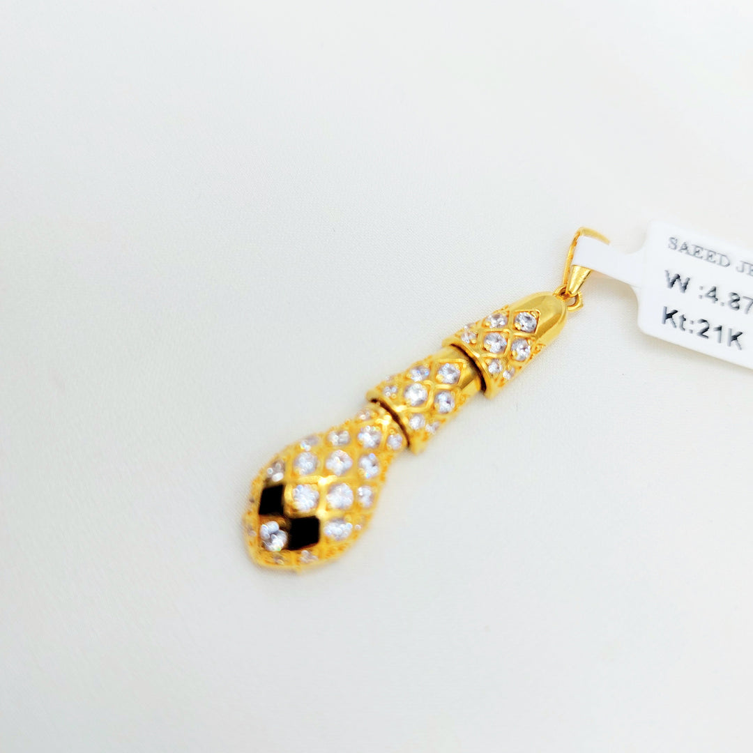 21K Gold Snake Pendant