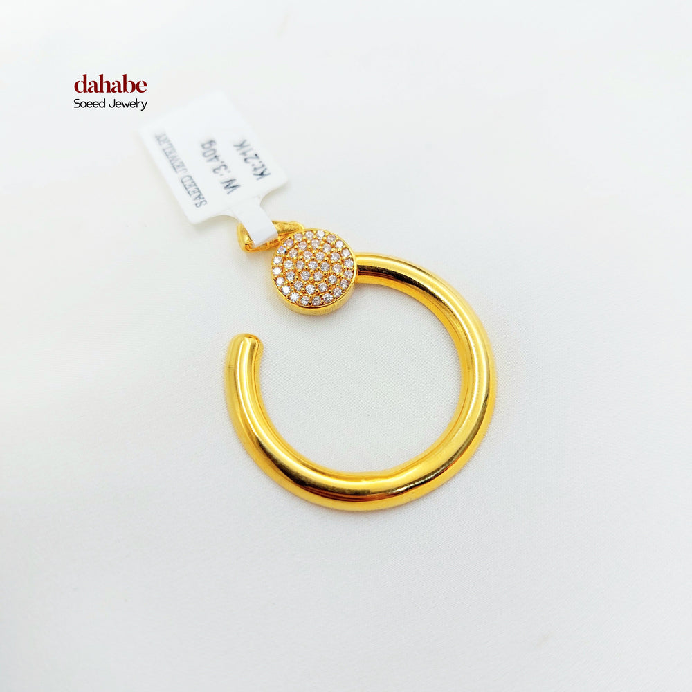 21K Gold Nail Pendant