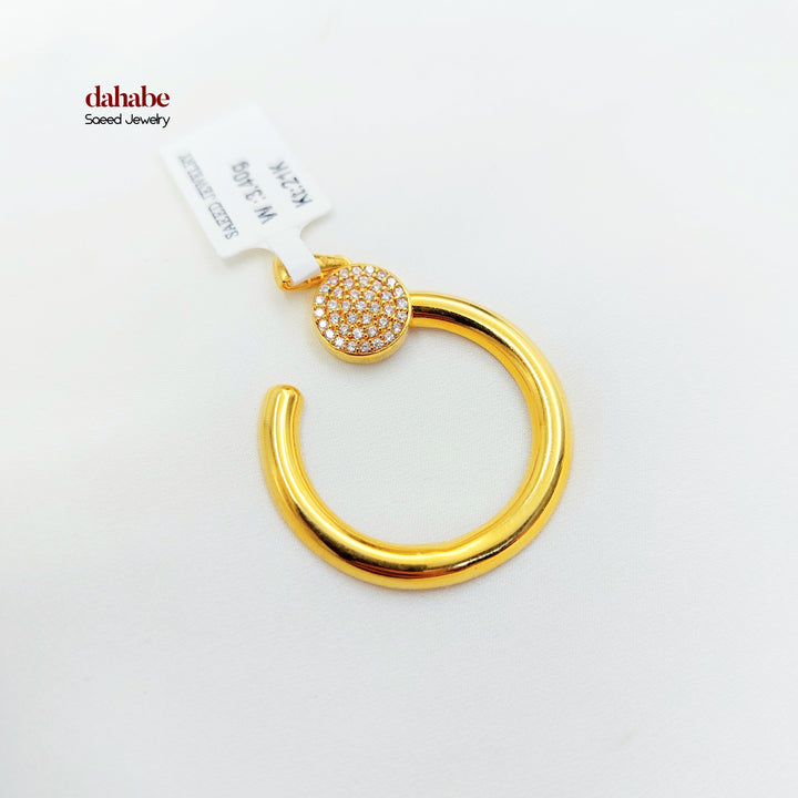 21K Gold Nail Pendant