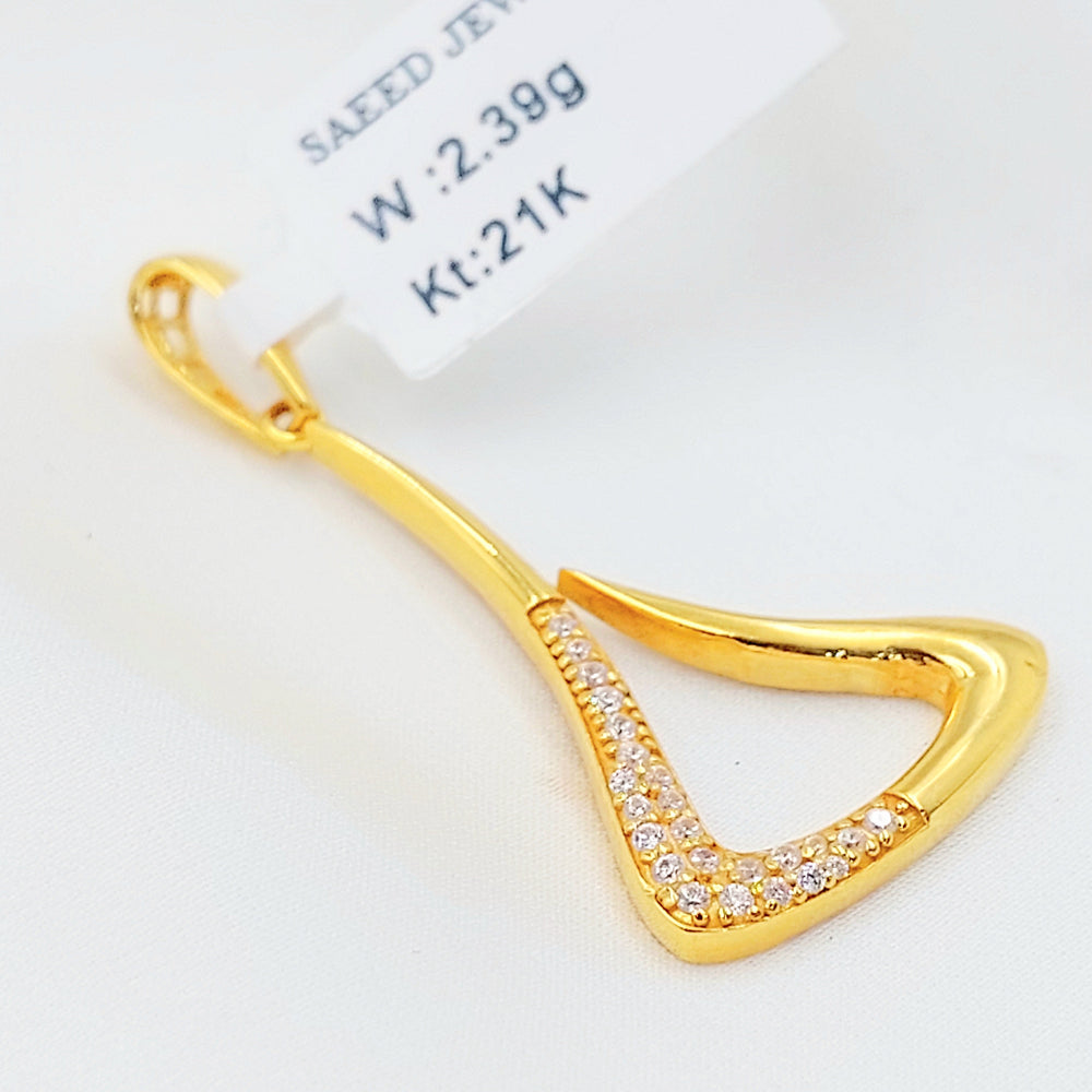 21K تعليقة اكسترا مرصع-مجوهرات الشيخ سعيد-Saeed Jewelry 