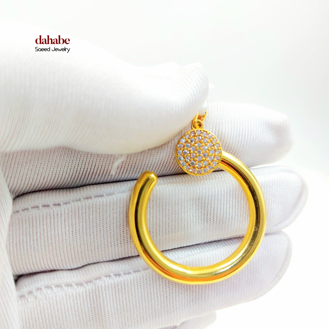 21K Gold Nail Pendant