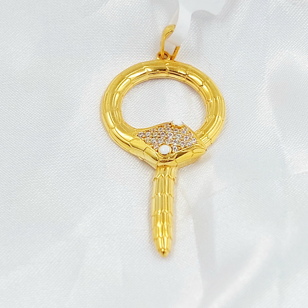 Zircon Studded Deluxe Pendant Made of 21K Gold by Saeed Jewelry 