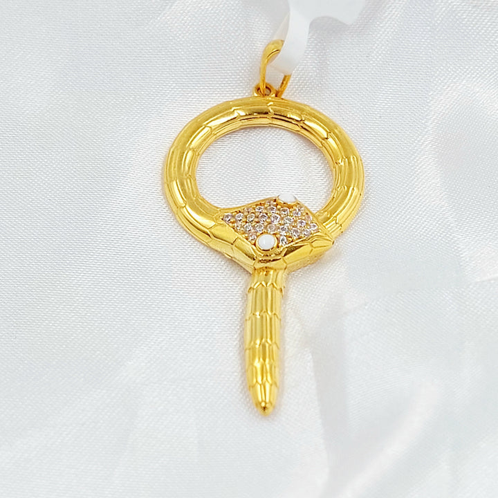 Zircon Studded Deluxe Pendant Made of 21K Gold by Saeed Jewelry 