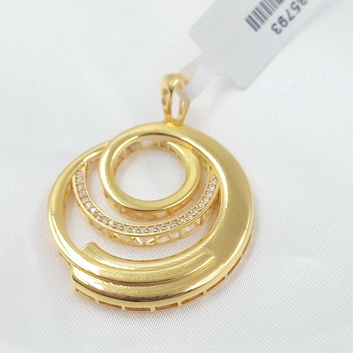 Zircon Studded Deluxe Pendant Made of 21K Gold by Saeed Jewelry 