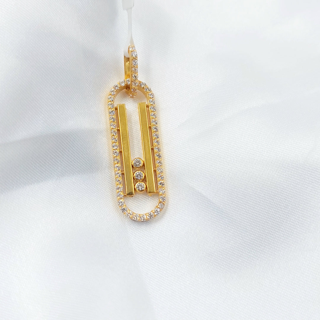 21K تعليقة اكسترا مرصع-مجوهرات الشيخ سعيد-Saeed Jewelry 