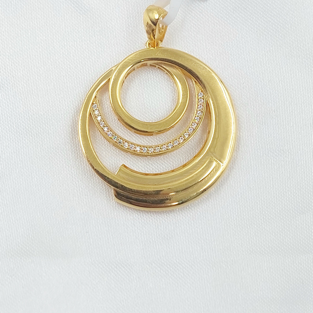 Zircon Studded Deluxe Pendant Made of 21K Gold by Saeed Jewelry 