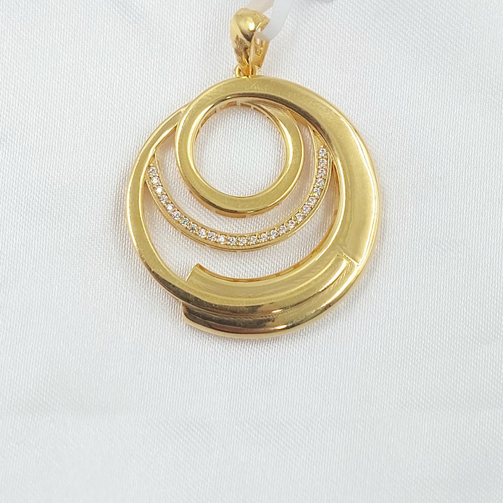 Zircon Studded Deluxe Pendant Made of 21K Gold by Saeed Jewelry 