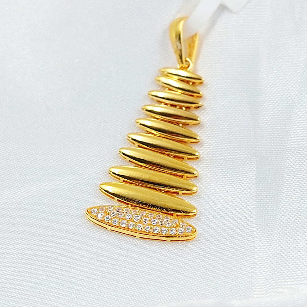 Zircon Studded Deluxe Pendant Made of 21K Gold by Saeed Jewelry 