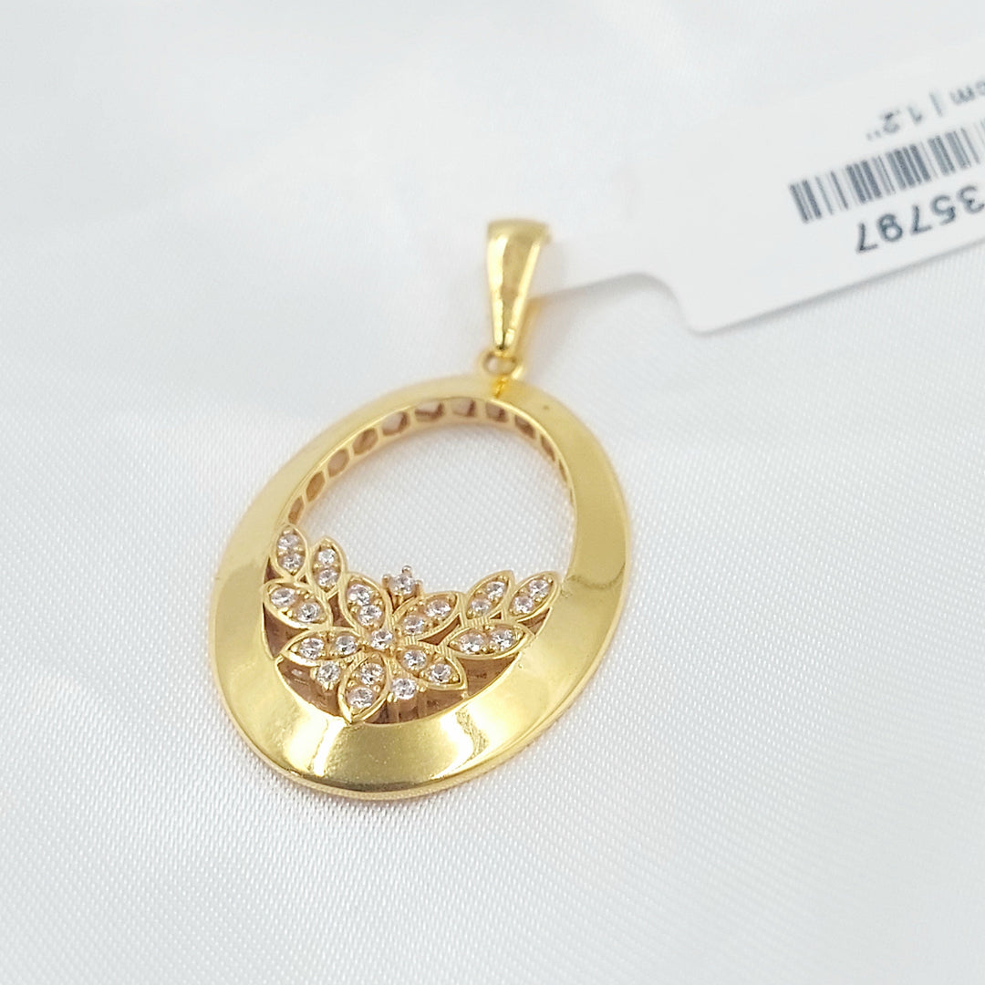 Zircon Studded Deluxe Pendant Made of 21K Gold by Saeed Jewelry 