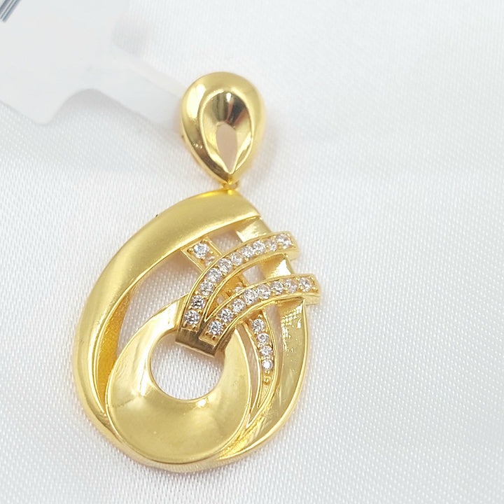 Zircon Studded Deluxe Pendant Made of 21K Gold by Saeed Jewelry 