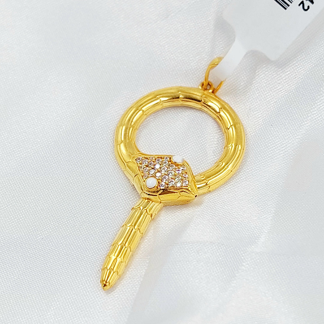 Zircon Studded Deluxe Pendant Made of 21K Gold by Saeed Jewelry 