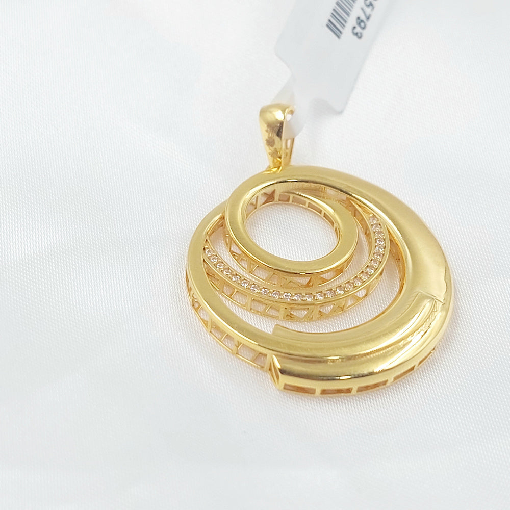 Zircon Studded Deluxe Pendant Made of 21K Gold by Saeed Jewelry 