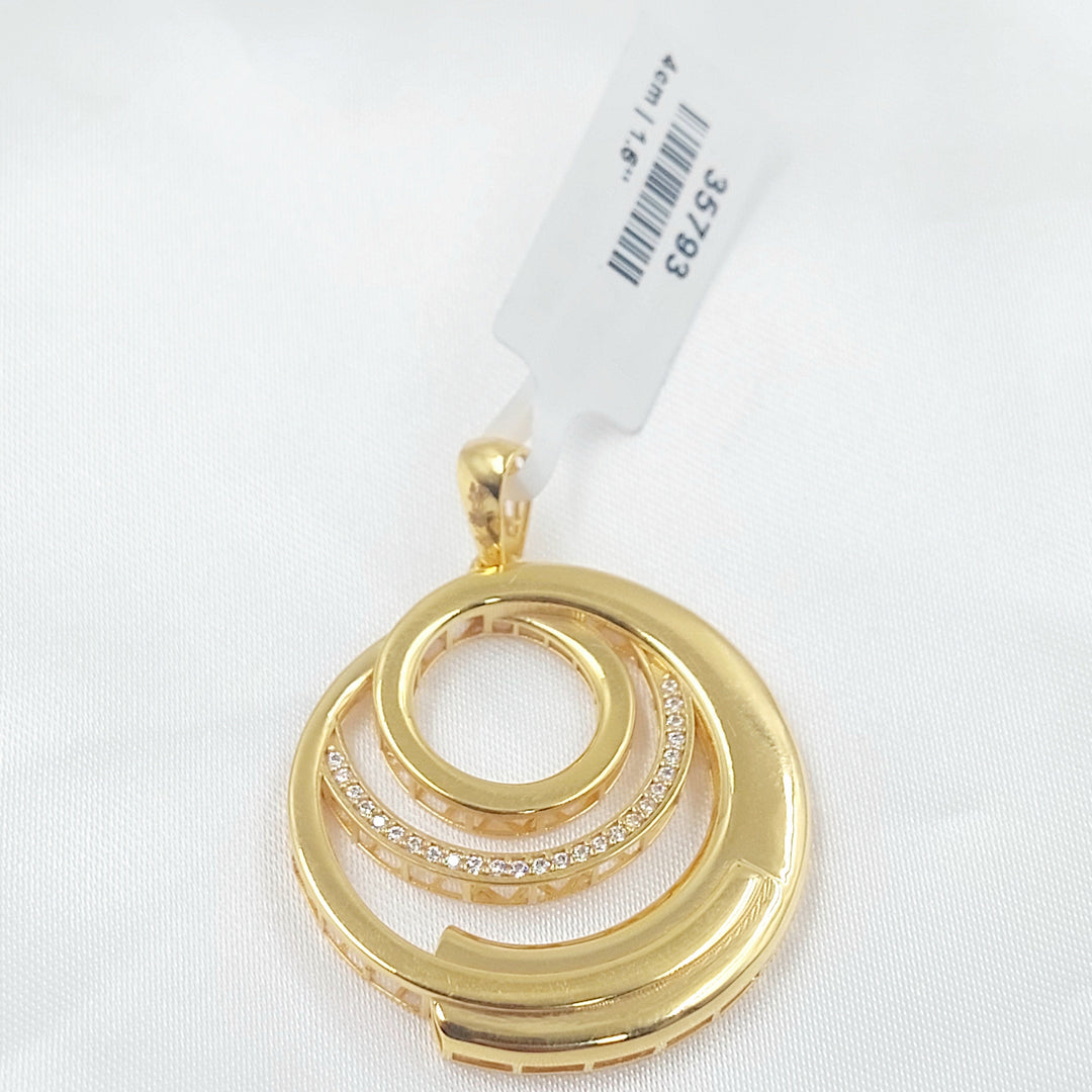 Zircon Studded Deluxe Pendant Made of 21K Gold by Saeed Jewelry 