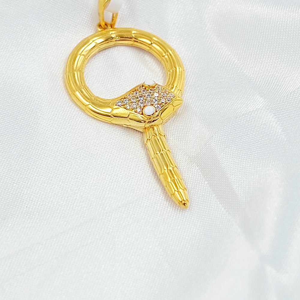 Zircon Studded Deluxe Pendant Made of 21K Gold by Saeed Jewelry 