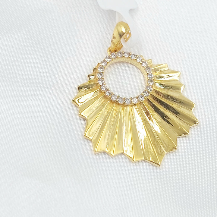 Zircon Studded Deluxe Pendant Made of 21K Gold by Saeed Jewelry 
