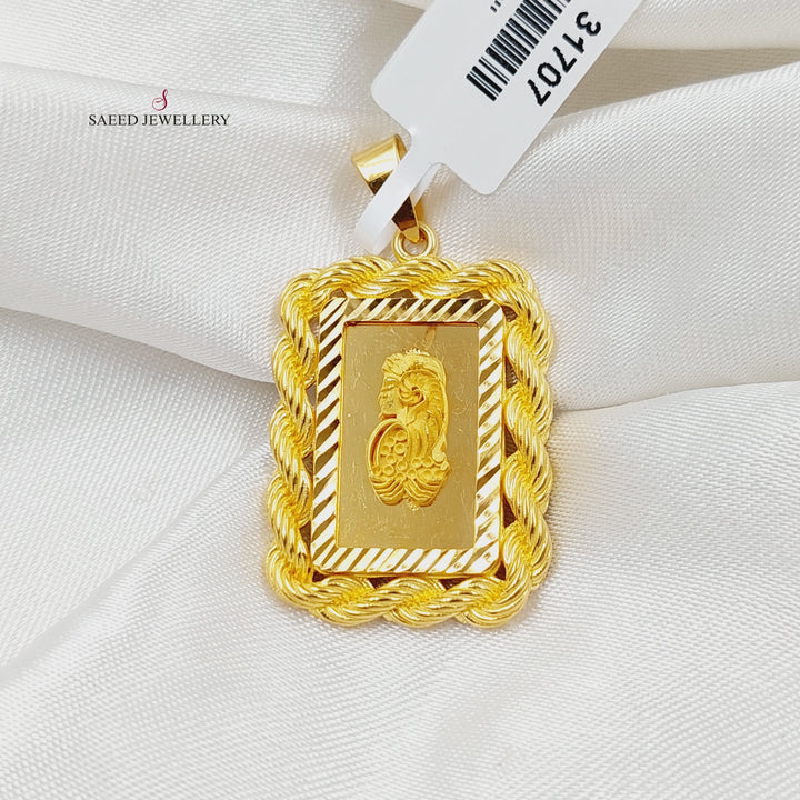 21K Gold Deluxe Ounce Pendant by Saeed Jewelry - Image 4