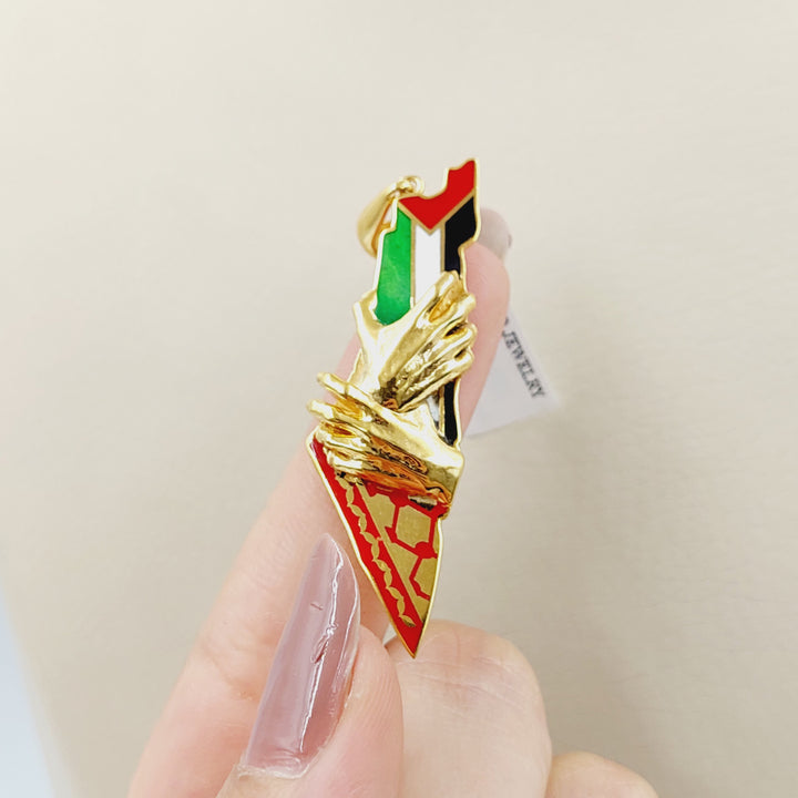 21K Gold Enameled Palestine Pendant by Saeed Jewelry - Image 2