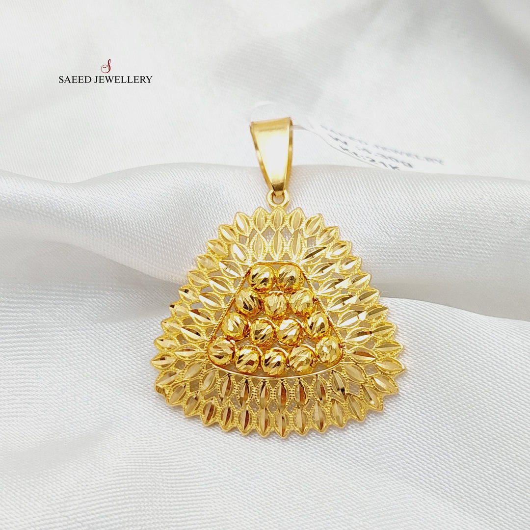 21K Gold Leaf Pendant by Saeed Jewelry - Image 3