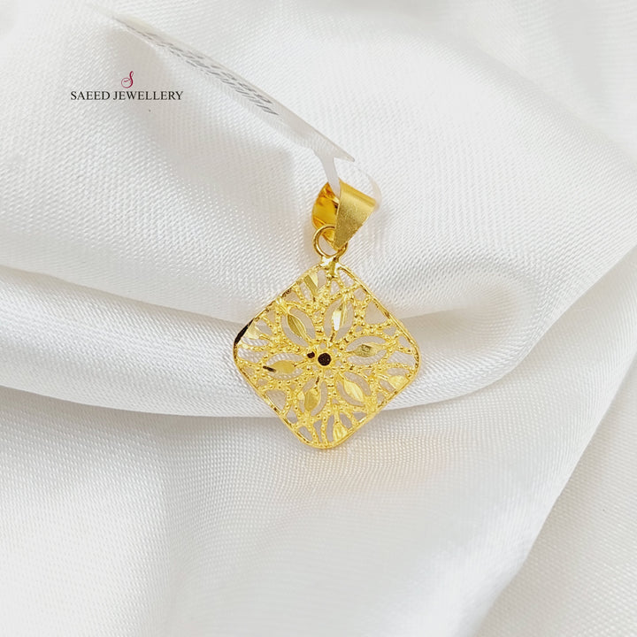 21K Gold Light Rhombus Pendant by Saeed Jewelry - Image 1