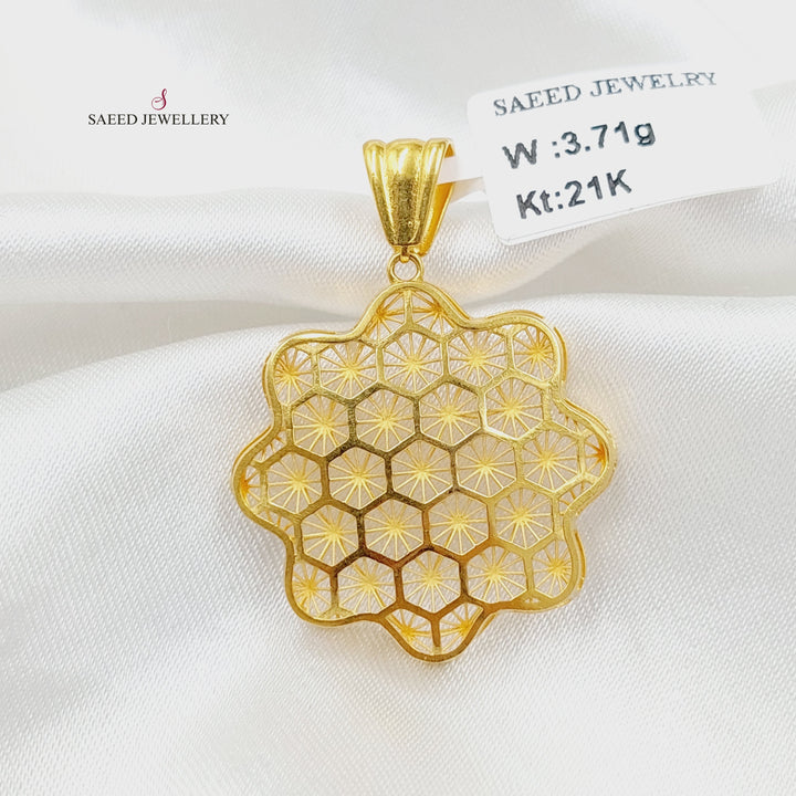 21K Gold Rose Pendant by Saeed Jewelry - Image 1