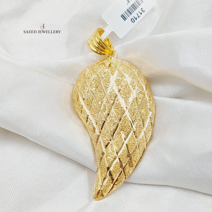 21K Gold Sanded Almond Pendant by Saeed Jewelry - Image 1