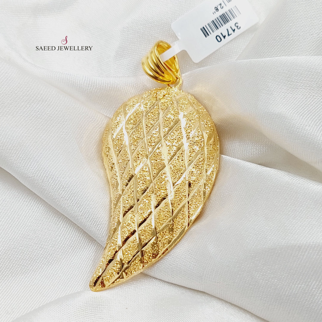 21K Gold Sanded Almond Pendant by Saeed Jewelry - Image 4