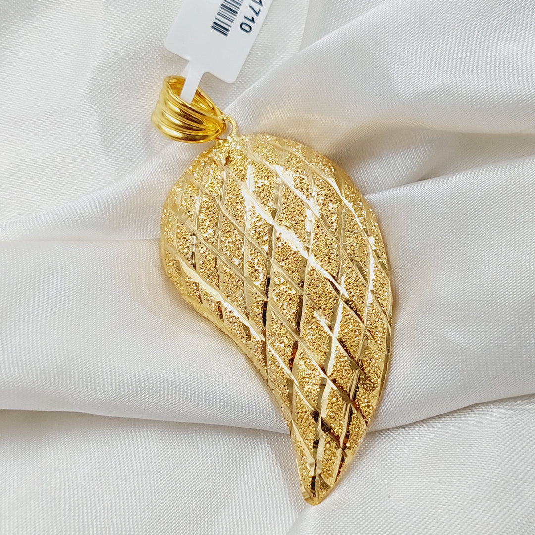 21K Gold Sanded Almond Pendant by Saeed Jewelry - Image 3