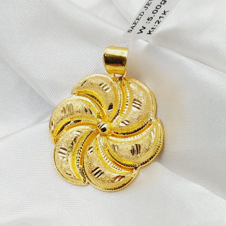 21K Gold Sun Pendant by Saeed Jewelry - Image 3