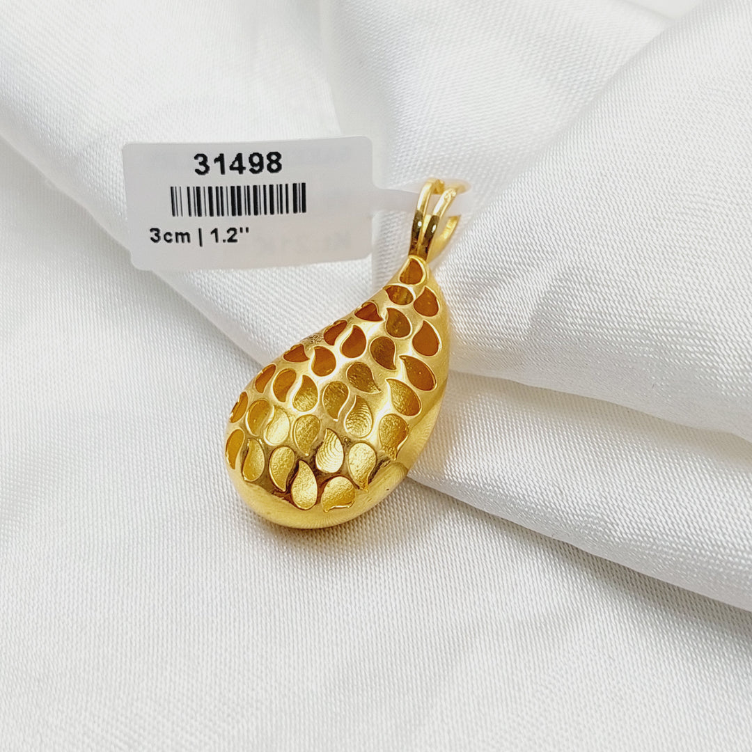 21K Gold Tears Pendant by Saeed Jewelry - Image 3