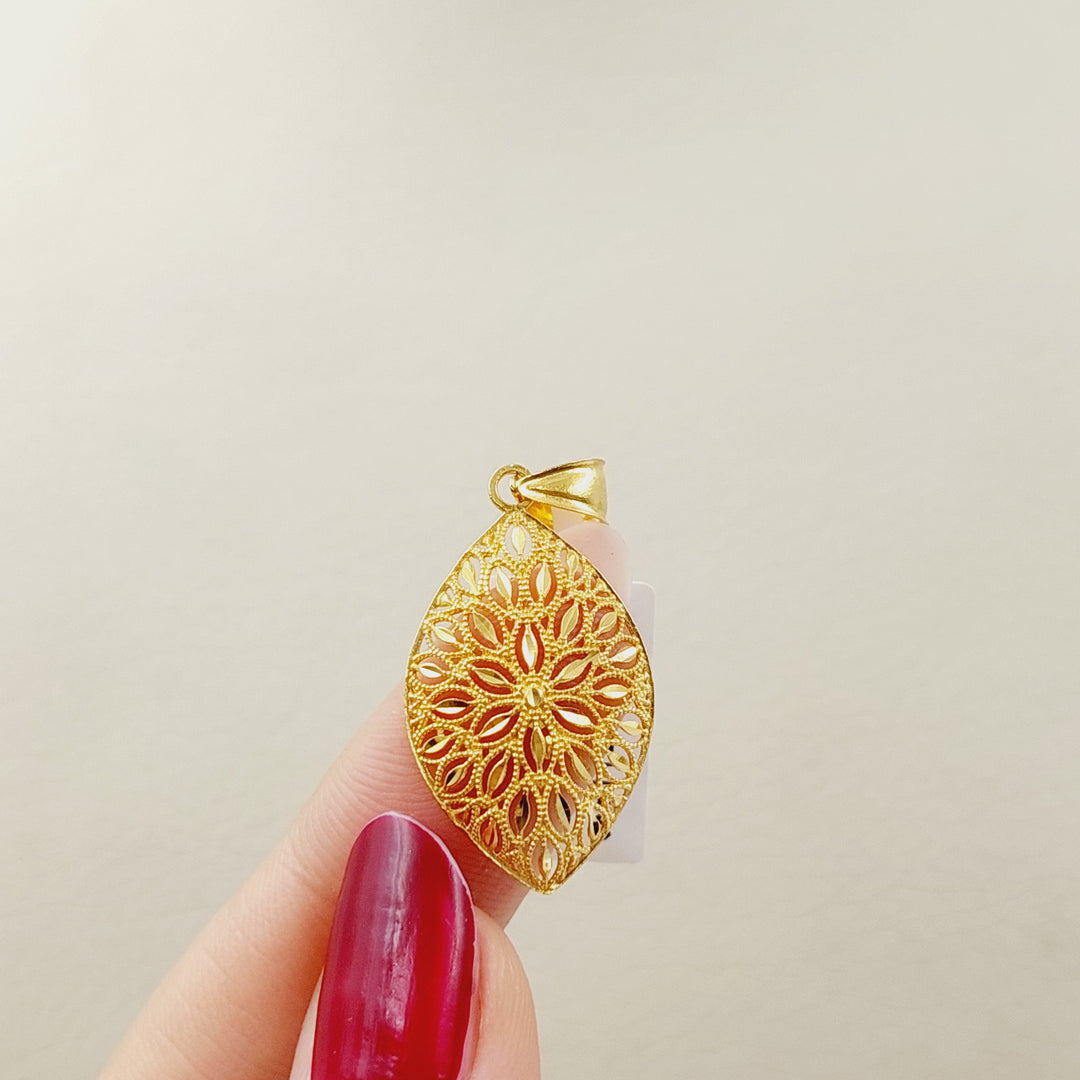 21K Gold Tears Pendant by Saeed Jewelry - Image 2