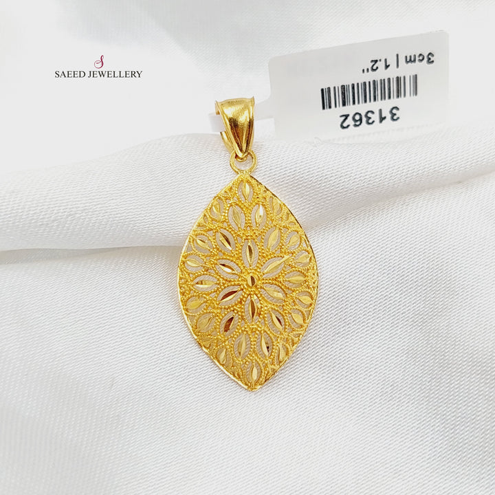 21K Gold Tears Pendant by Saeed Jewelry - Image 1