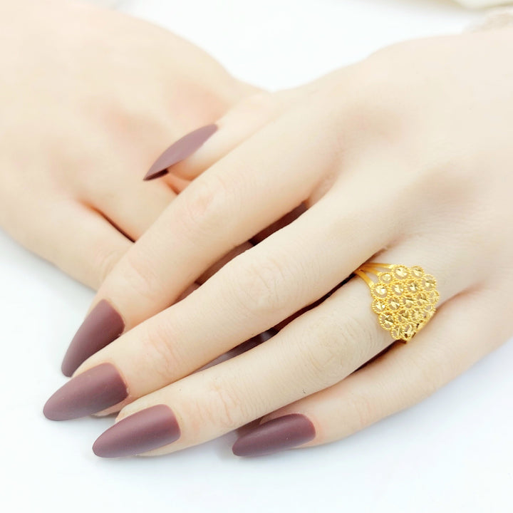 21K خاتم خلية النحل-مجوهرات الشيخ سعيد-Saeed Jewelry 