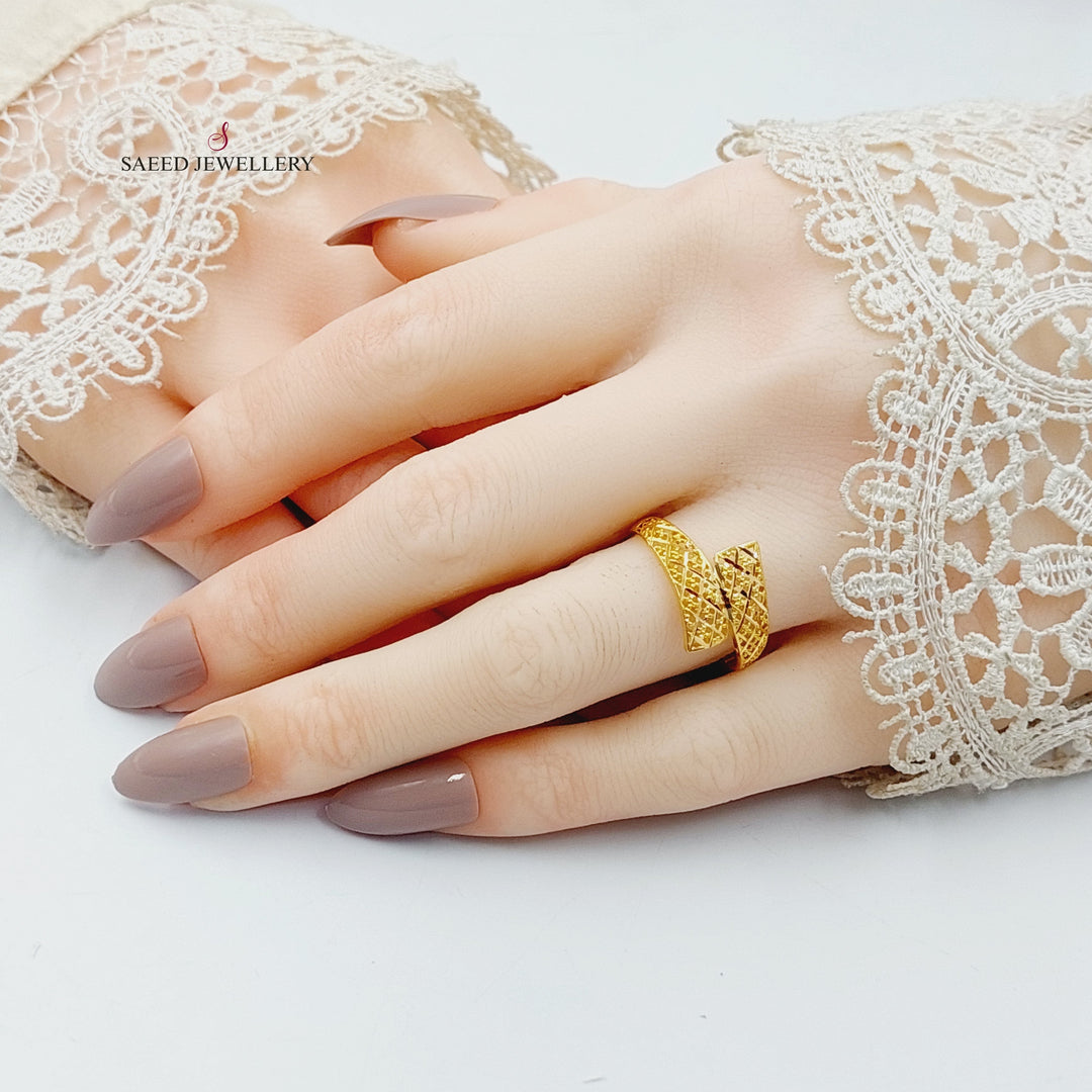 21K خاتم حزام نقش-مجوهرات الشيخ سعيد-Saeed Jewelry 