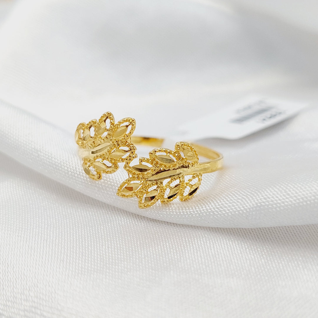 21K خاتم ورق الشجر-مجوهرات الشيخ سعيد-Saeed Jewelry 