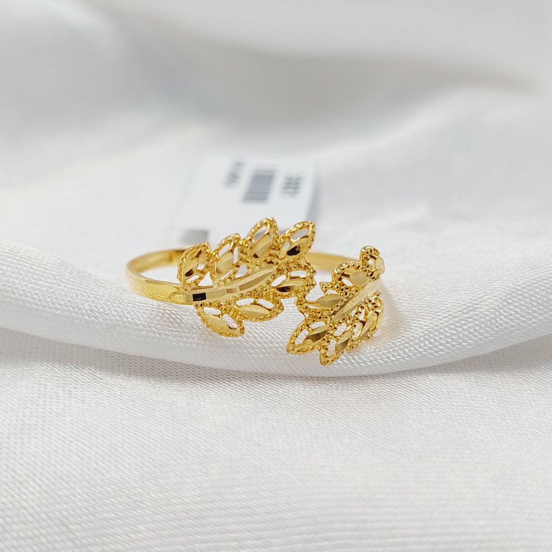 21K خاتم ورق الشجر-مجوهرات الشيخ سعيد-Saeed Jewelry 