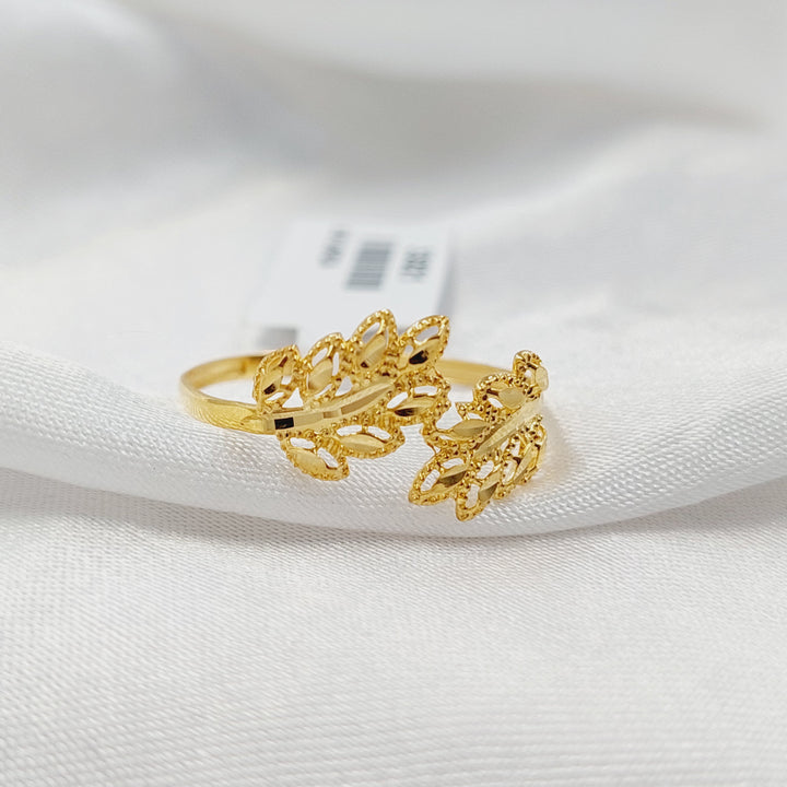 21K خاتم ورق الشجر-مجوهرات الشيخ سعيد-Saeed Jewelry 