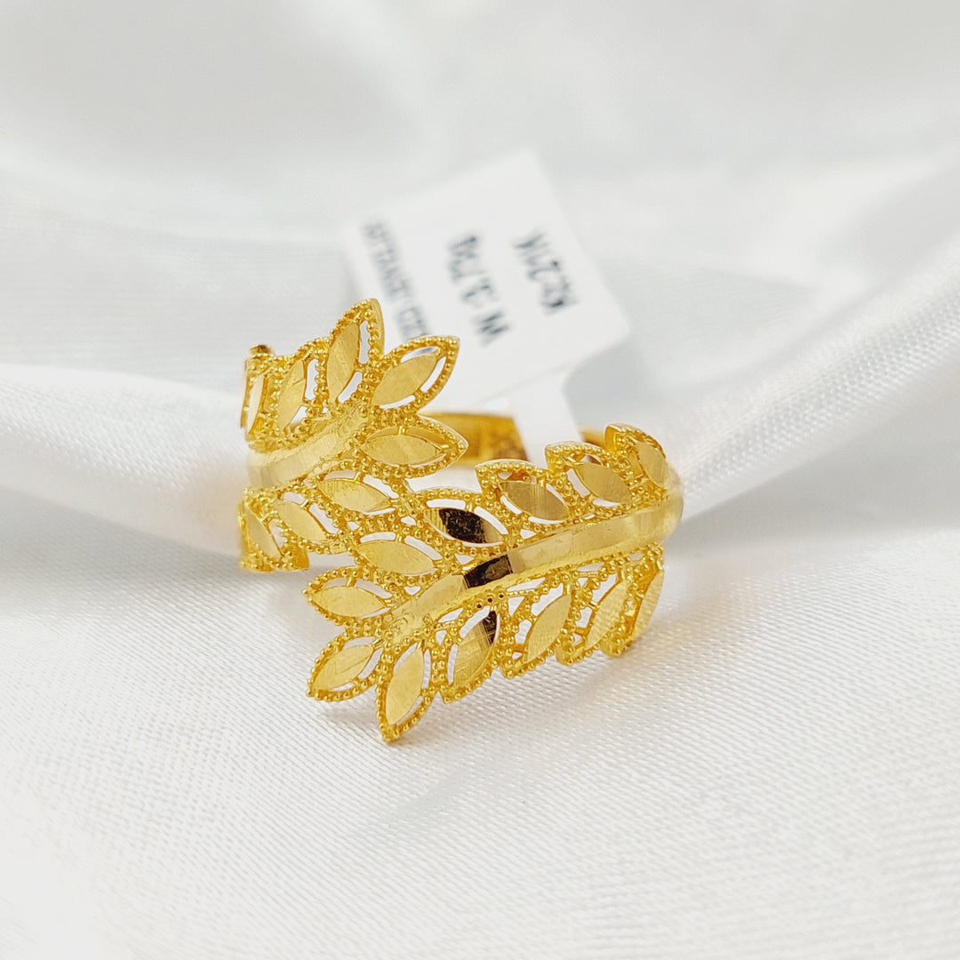 21K خاتم ورق الشجر-مجوهرات الشيخ سعيد-Saeed Jewelry 