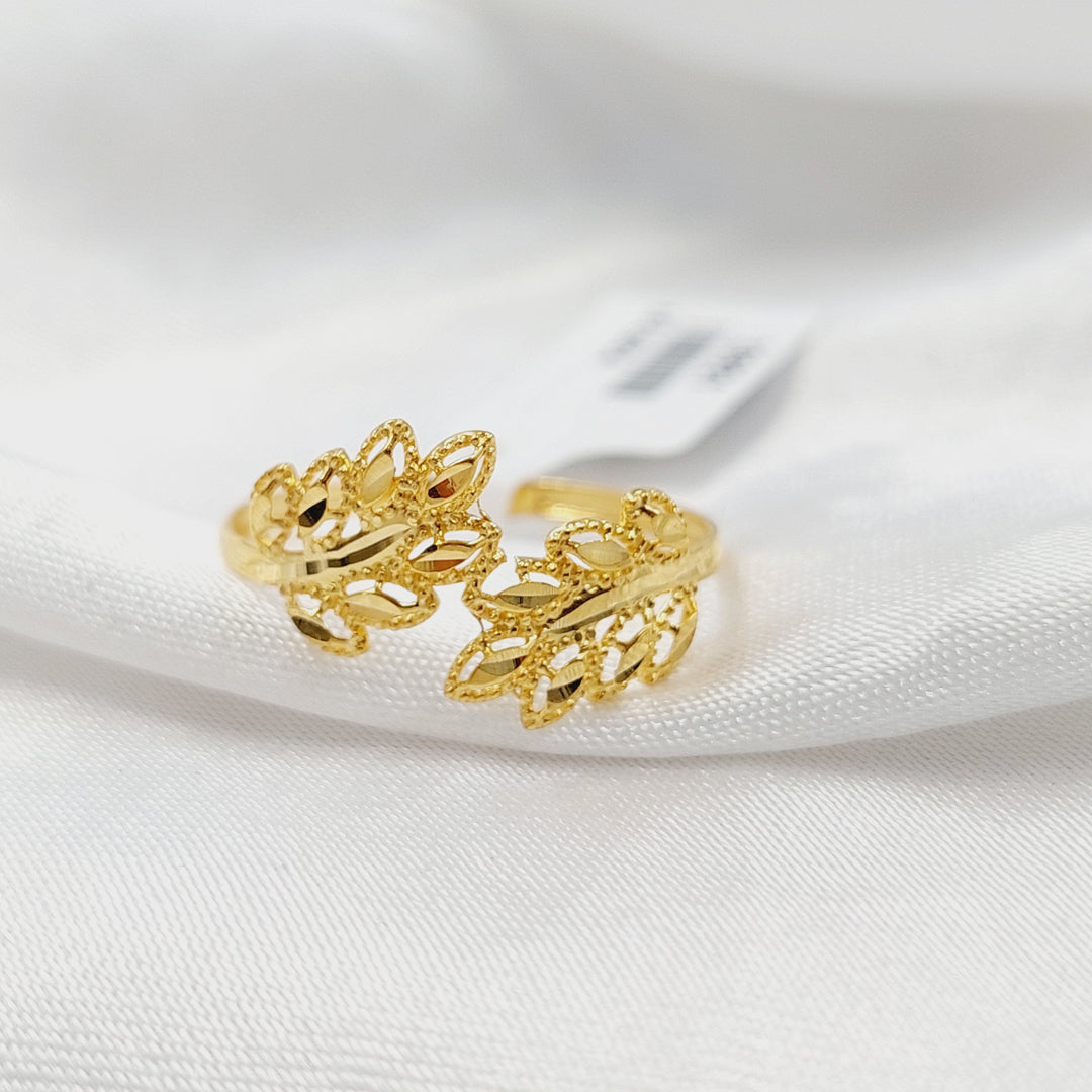 21K خاتم ورق الشجر-مجوهرات الشيخ سعيد-Saeed Jewelry 