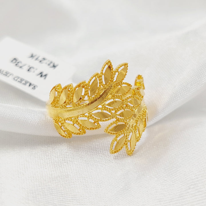 21K خاتم ورق الشجر-مجوهرات الشيخ سعيد-Saeed Jewelry 