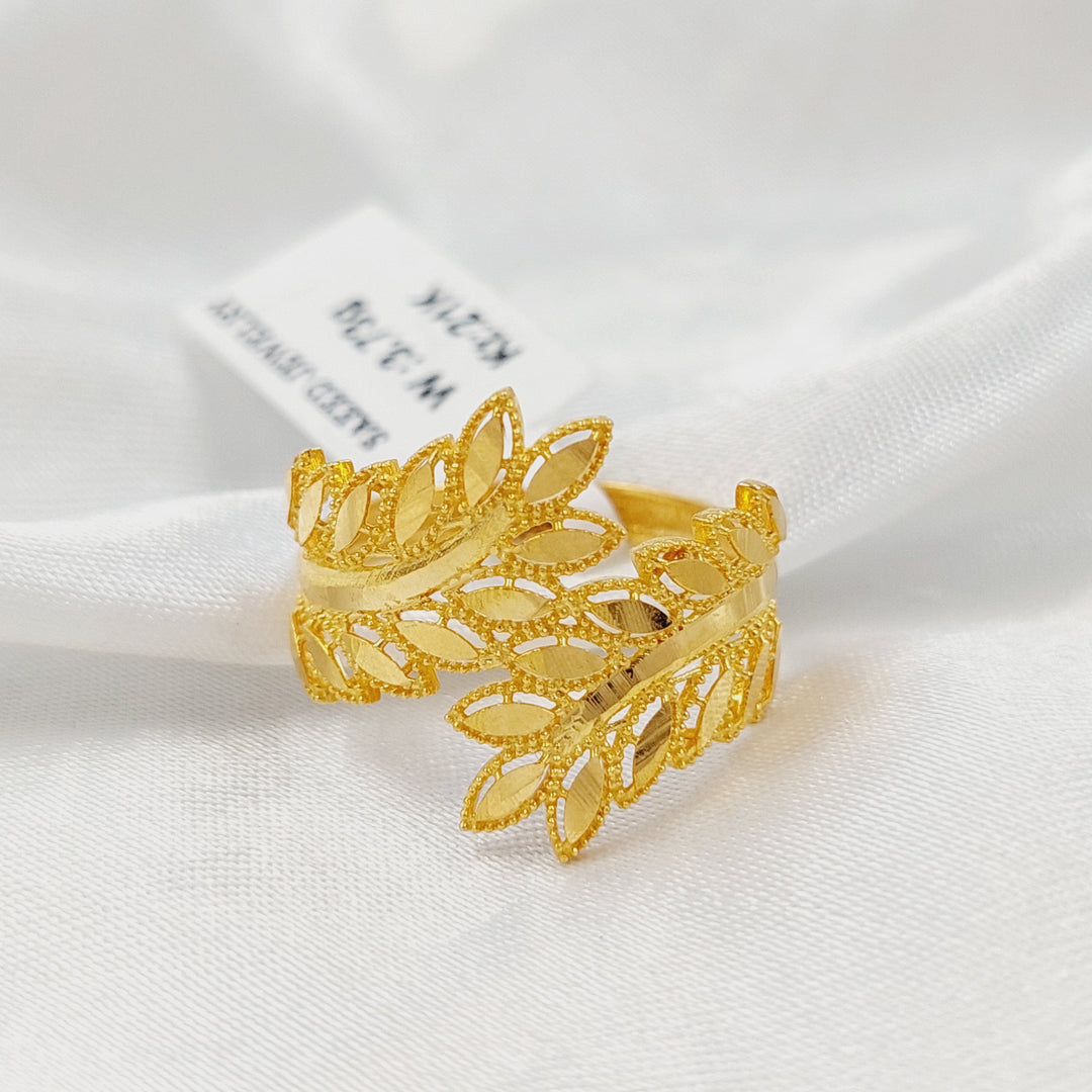 21K خاتم ورق الشجر-مجوهرات الشيخ سعيد-Saeed Jewelry 