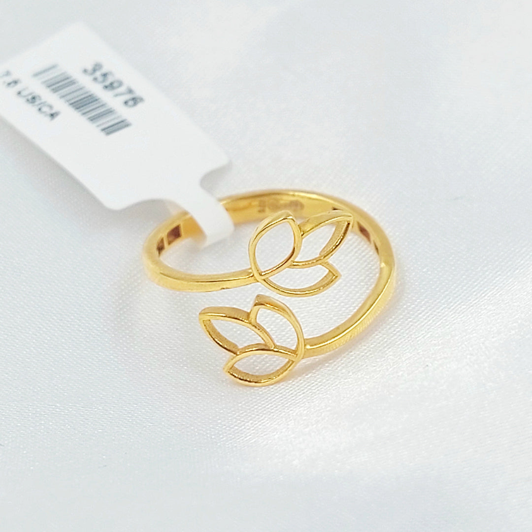 21K خاتم ورق الشجر-مجوهرات الشيخ سعيد-Saeed Jewelry 