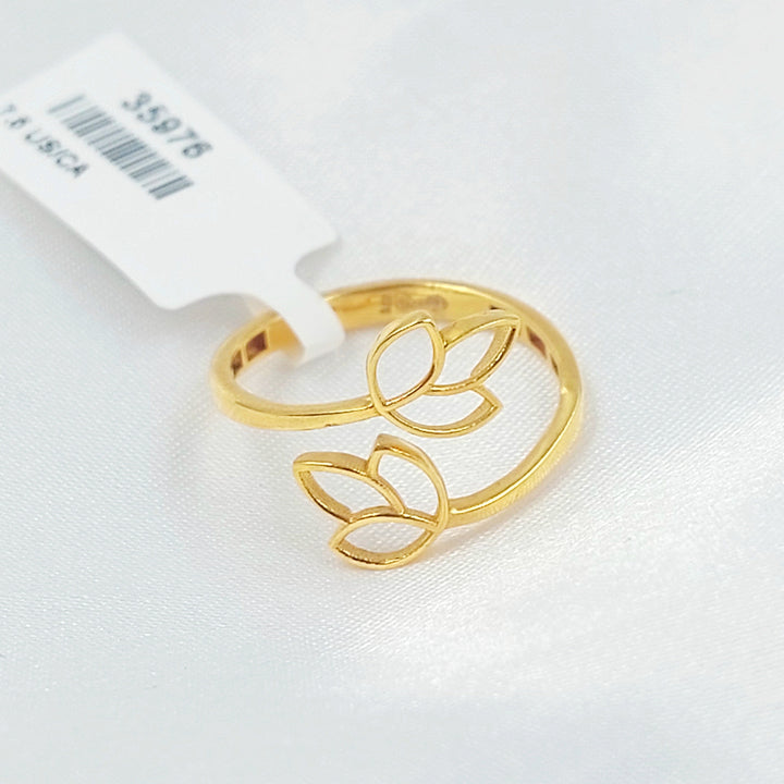 21K خاتم ورق الشجر-مجوهرات الشيخ سعيد-Saeed Jewelry 