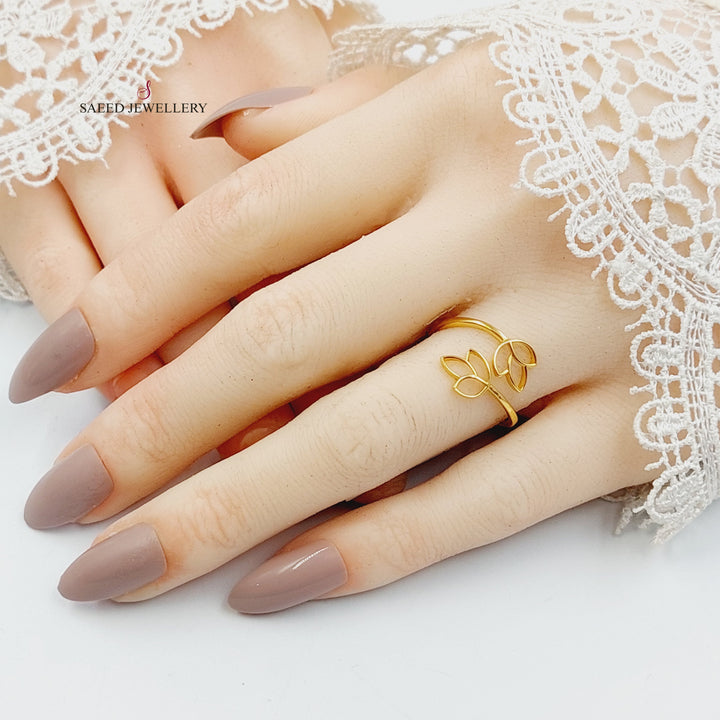 Leaf Ring Made of 21K Gold by Saeed Jewelry 