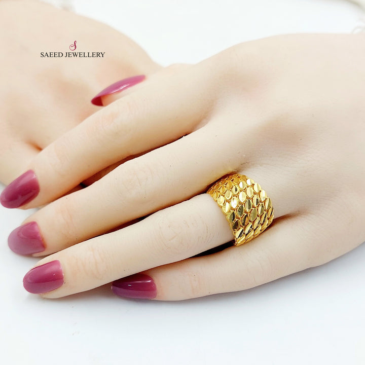 21K خاتم سنبلة-مجوهرات الشيخ سعيد-Saeed Jewelry 