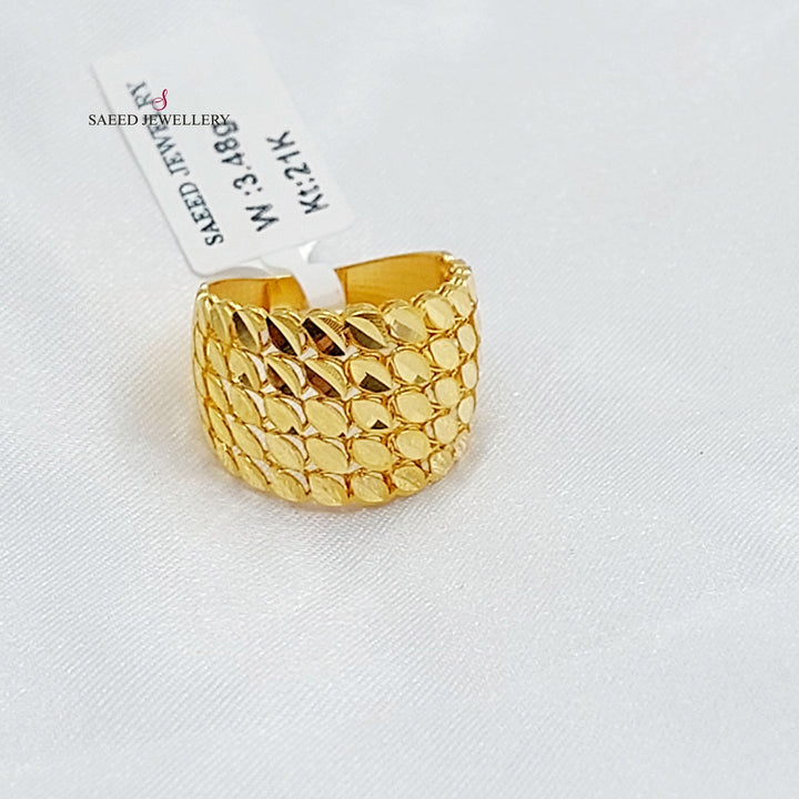 21K خاتم سنبلة-مجوهرات الشيخ سعيد-Saeed Jewelry 