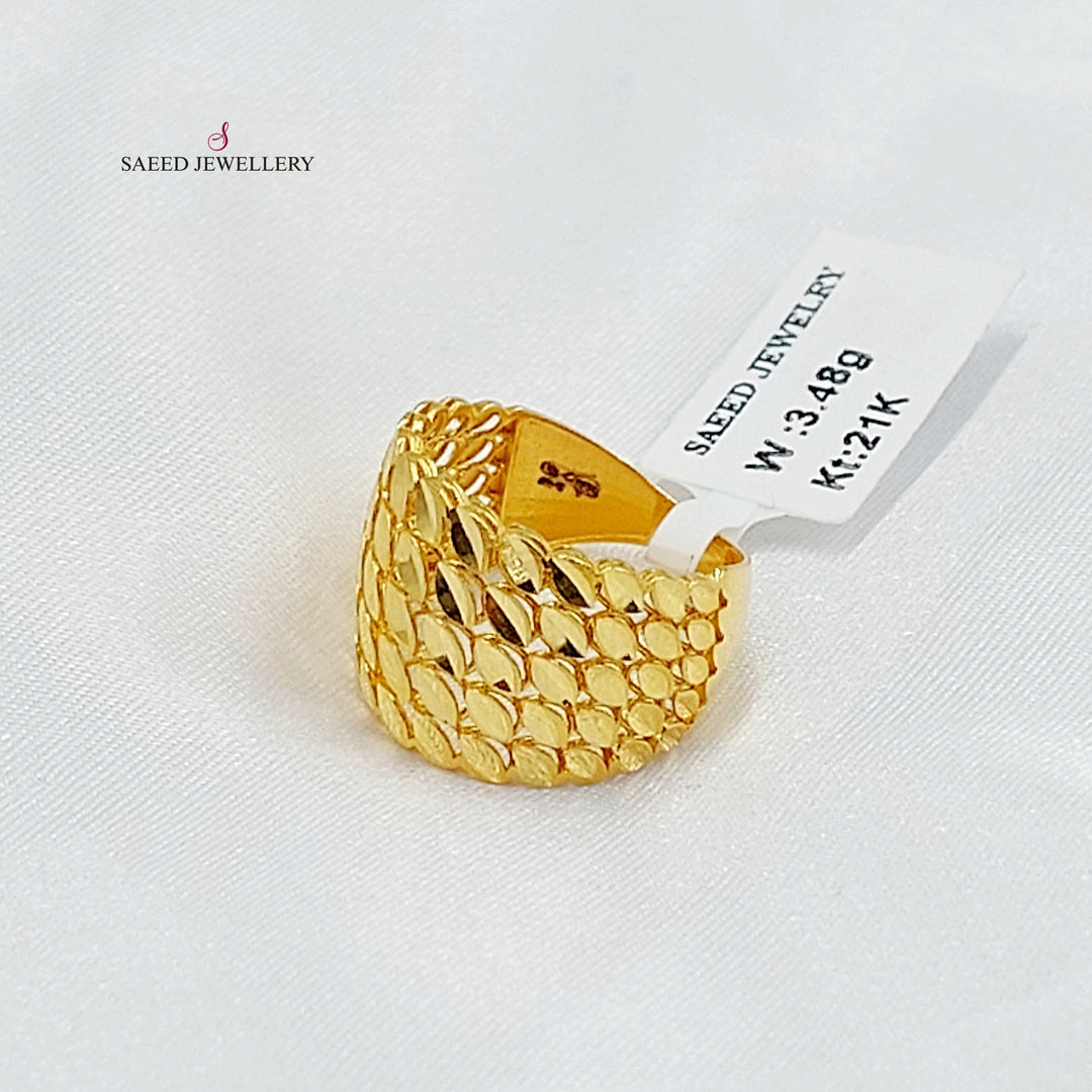 21K خاتم سنبلة-مجوهرات الشيخ سعيد-Saeed Jewelry 