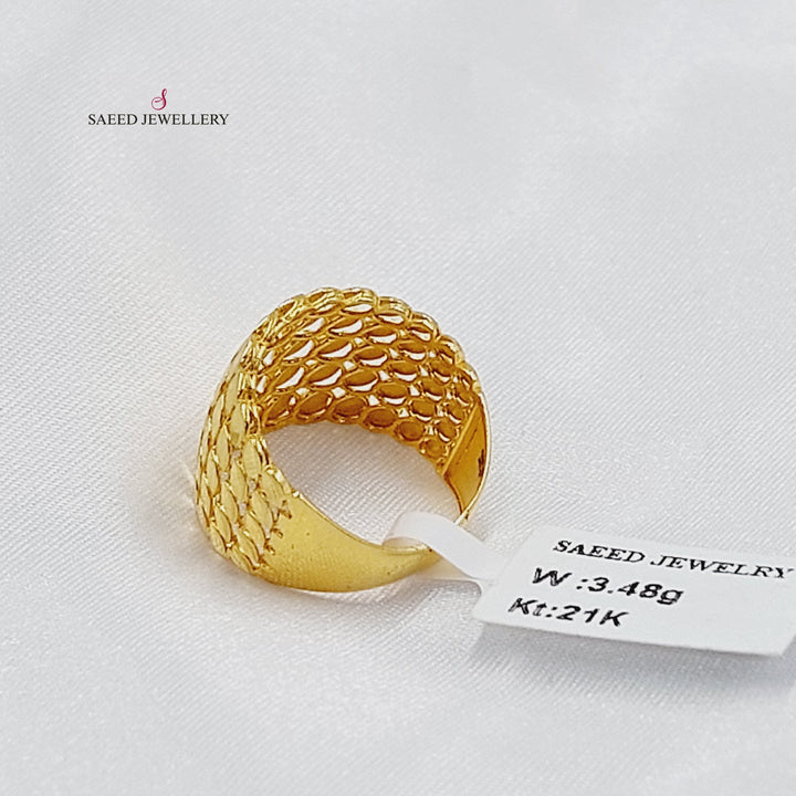 21K خاتم سنبلة-مجوهرات الشيخ سعيد-Saeed Jewelry 