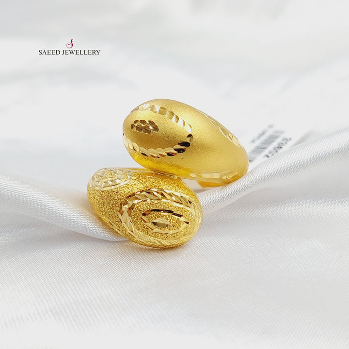 21K خاتم اكسترا نطاقين-مجوهرات الشيخ سعيد-Saeed Jewelry 