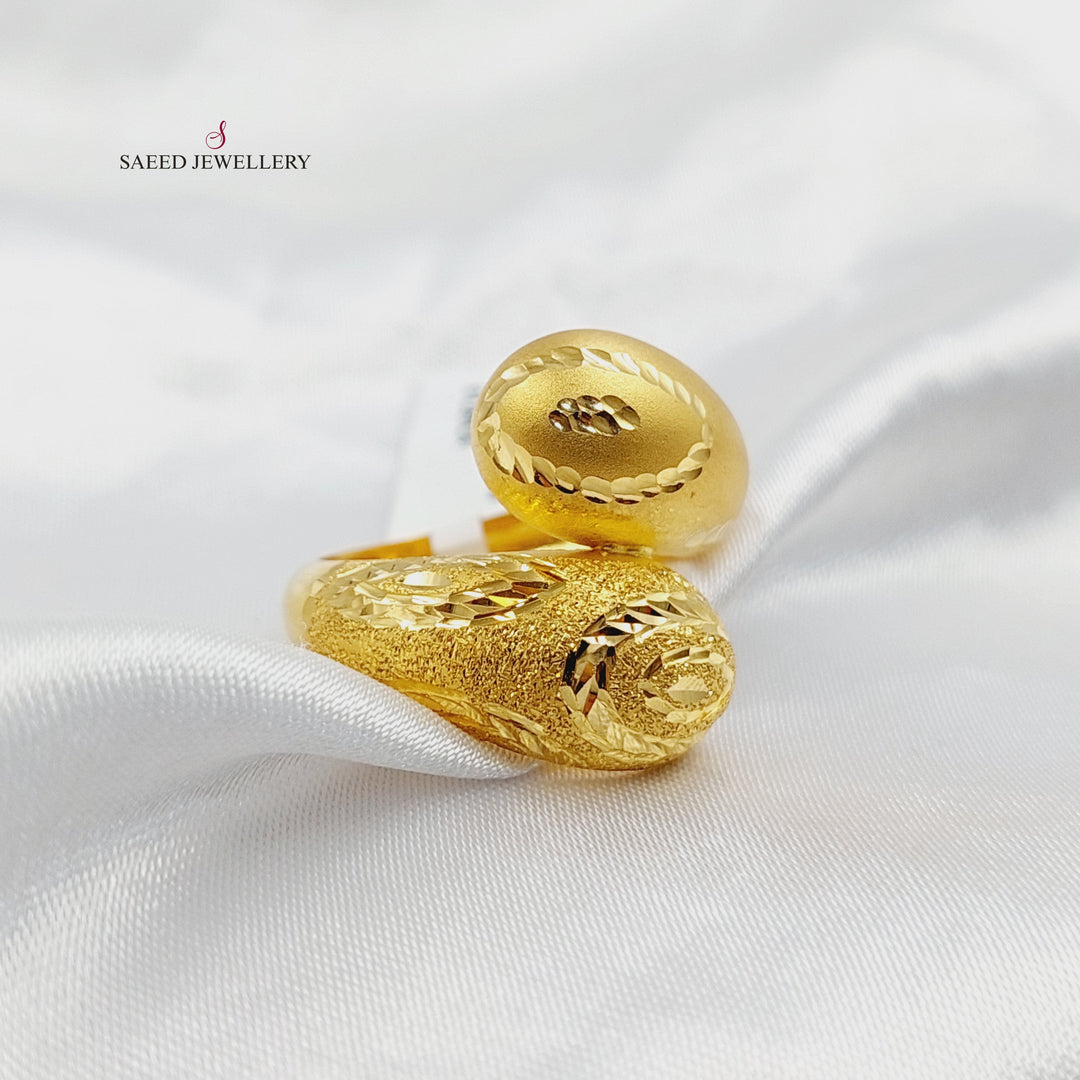 21K خاتم اكسترا نطاقين-مجوهرات الشيخ سعيد-Saeed Jewelry 