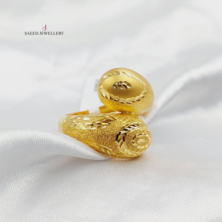 21K خاتم اكسترا نطاقين-مجوهرات الشيخ سعيد-Saeed Jewelry 